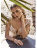 Cap Sleeves Beaded Blush Lace Tulle Gorgeous Wedding Dress